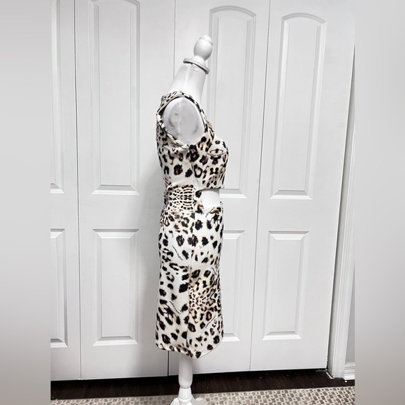 Carmen Steffens stunning animal print dress with snake and cutouts sz small/med - Picture 7 of 13